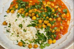 Veggie Casserole & Crispy Chickpeas